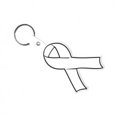 Imprinted Awareness Ribbon Flexible Key-Tag