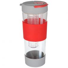 Fusion 24 oz. Glass Bottle with Built-in Fruit Infuser and No-Slip Silicone Sleeve