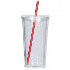 Logo 24 Oz. Double Wall Acrylic Tumbler with Straw