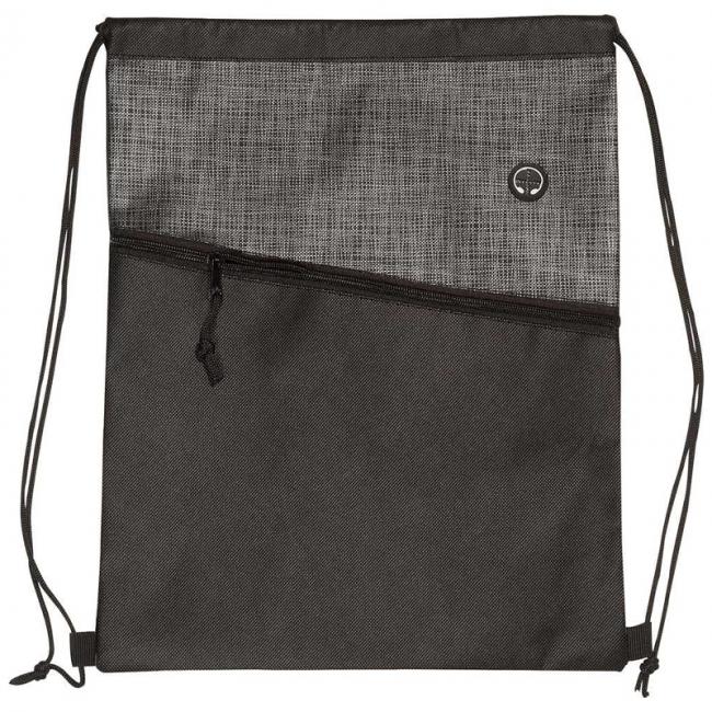 Tonal Heathered Non-woven Drawstring Backpack | SilkLetter
