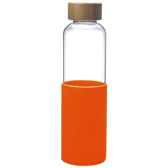 8 oz Orange Golf Flask With Four Shot Glasses